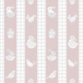 Easter bunny seamless vector pattern background. Cute rabbit , chicks, eggs illustration. Scandinavian style vintage Royalty Free Stock Photo