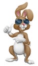 Easter Bunny Shades Rabbit Thumbs Up and Pointing Royalty Free Stock Photo