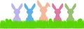 Easter bunny silhouettes and eggs, free copy space