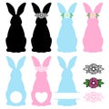 Easter Bunny. Vector silhouette. Rabbit monogram. Isolated on white background Royalty Free Stock Photo