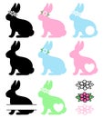 Easter Bunny. Vector silhouette. Rabbit monogram. Isolated on white background Royalty Free Stock Photo