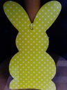 Easter bunny vibrant yellow white polka dot