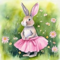 Easter Bunny Wearing Pink Tutu