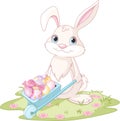 Easter Bunny with wheelbarrow