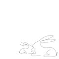 Easter buny line drawing, vector illustration Royalty Free Stock Photo