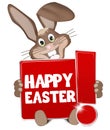 Easter Buny red sign with exclamation mark Royalty Free Stock Photo