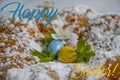 Easter cake, cherry blossoms tradition celebrate delicious on a light background