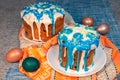 Easter Cake and colorful eggs