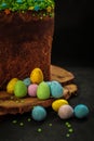 Easter cake with colorful Easter eggs