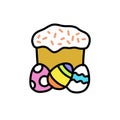 Easter cake doodle icon, vector illustration Royalty Free Stock Photo