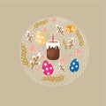 Easter symbols set background