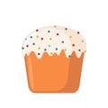 Easter cake icon in flat style.