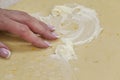 Easter cake Kraffin, raw dough before setting in the oven, top view Royalty Free Stock Photo