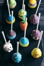 Easter cake pops from above Royalty Free Stock Photo