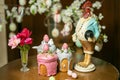 Easter Cake - Russian and Ukrainian Traditional Kulich, Paska Easter Bread. Selective focus Royalty Free Stock Photo