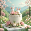 Easter cake showcasing joyful festive feeling Royalty Free Stock Photo