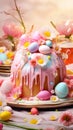 Easter cakes covered with fragrant glaze and bright sweets