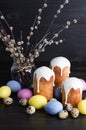 Easter cakes and eggs Royalty Free Stock Photo