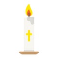 Easter candle flat icon, easter and holiday