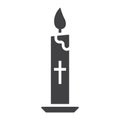 Easter candle glyph icon, easter and holiday