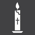 Easter candle glyph icon, easter and holiday