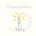 Easter candle light hand drawn illustration