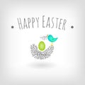 Easter card bird nest