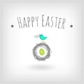 Easter card bird nest