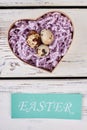 Easter card, box with eggs. Royalty Free Stock Photo