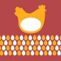 Easter card chicken and eggs Royalty Free Stock Photo