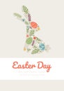 Easter card with colorful rabbit Royalty Free Stock Photo