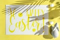 Easter card concept hard shadow yellow background