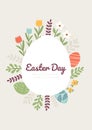 Easter card with egg and flowers. Royalty Free Stock Photo