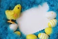 Easter Card. Eggs Feathers Background. Stock Photo Royalty Free Stock Photo