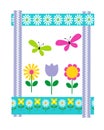 Easter card with flowers and butterflies