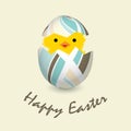 Easter card with a hatching chick Royalty Free Stock Photo