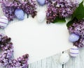 Easter card with lilac flowers Royalty Free Stock Photo
