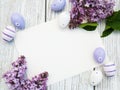 Easter card with lilac flowers Royalty Free Stock Photo