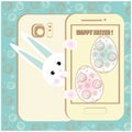 Easter card with a mobile phone