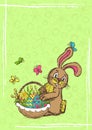 Easter card vector template for printing with copy space Royalty Free Stock Photo