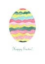 Easter card. Watercolor striped egg spring bright colors and text on white background Royalty Free Stock Photo