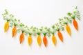 Easter Carrots Garland Isolated on White