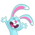 Easter cartoon bunny rabbit dancing excited Royalty Free Stock Photo