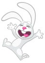 Easter cartoon happy bunny rabbit excited Royalty Free Stock Photo