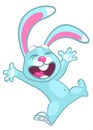 Easter cartoon happy bunny rabbit excited Royalty Free Stock Photo