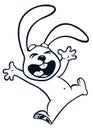 Easter cartoon happy bunny rabbit excited Royalty Free Stock Photo