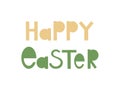 Happy easter day celebration festival flat vector banner. Spring holiday stylized typography. Decorative lettering. Greeting card