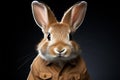 Easter charm Isolated young white rabbit in a studio setting