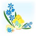 Easter chick hatched from an egg Royalty Free Stock Photo