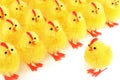 Easter chicks, artificial decorative easter items, isolated on white background, Royalty Free Stock Photo